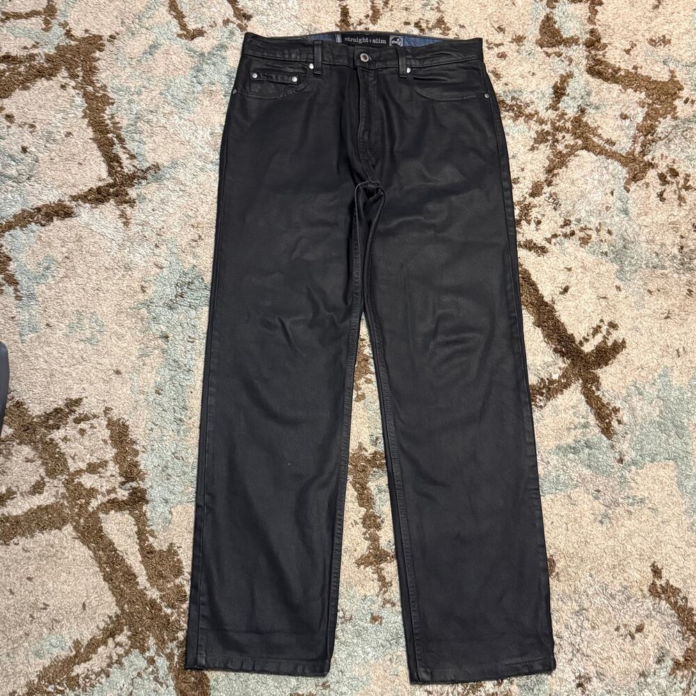 Vintage 1998 Levi's Silvertab Waxed Jeans Size 33x32 Straight + Slim Gray 90s
